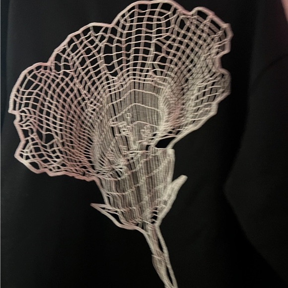 CHRISTOPHER KANE SWEATSHIRT cutwork Grid Flower Floral Sweater Black embroidered - Picture 4 of 4